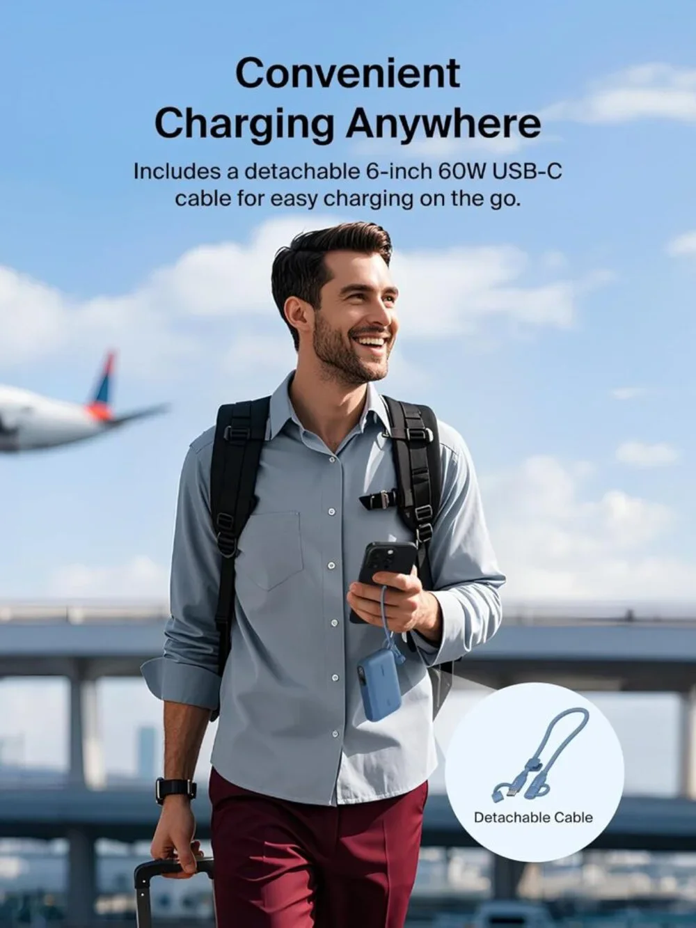 Belkin Slim 10,000mAh USB-C Portable Charger Power Bank - Blue - Picture 6 of 10